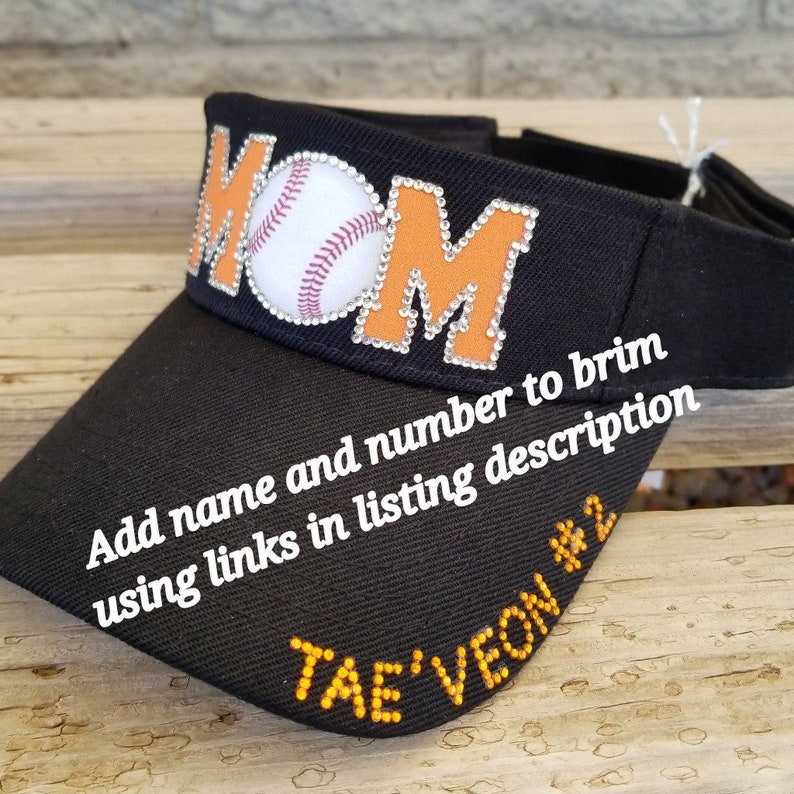 Custom Team Sun Visors Softball Mom Sun Visors Rhinestone Etsy