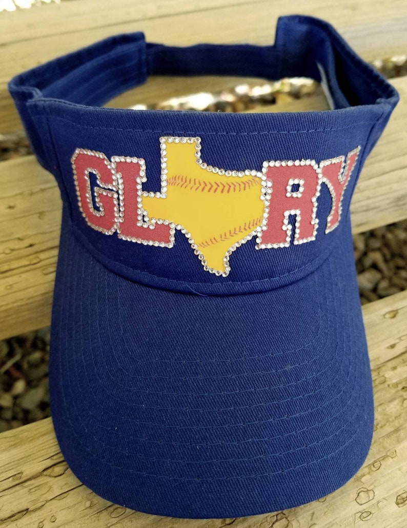 Custom Team Sun Visors Softball Mom Sun Visors Rhinestone Etsy