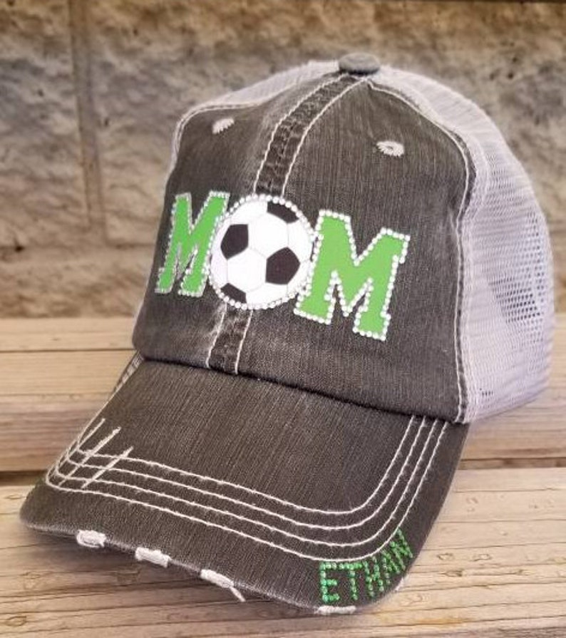 Bling Soccer Hats Custom color MOM Soccer Hats Soccer Mom Hats Soccer Gift-Match your school or team colors!