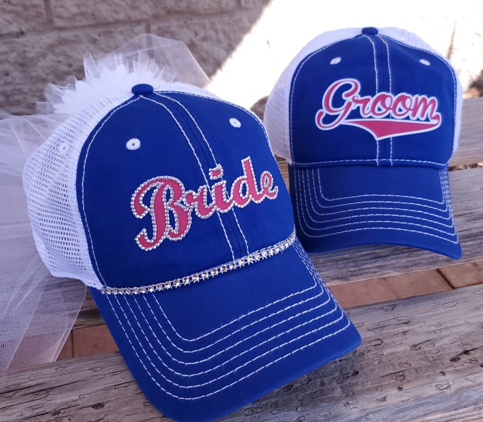 Baseball Bachelorette Hats Bride Baseball Cap With Veil Etsy
