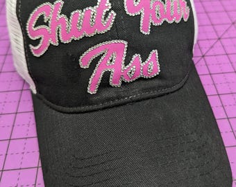 Adult Humor Hats, Inappropriate language hats, Novelty Hats, Bitch Hat, Funny adult saying hat, Rhinestone Bitch Hat