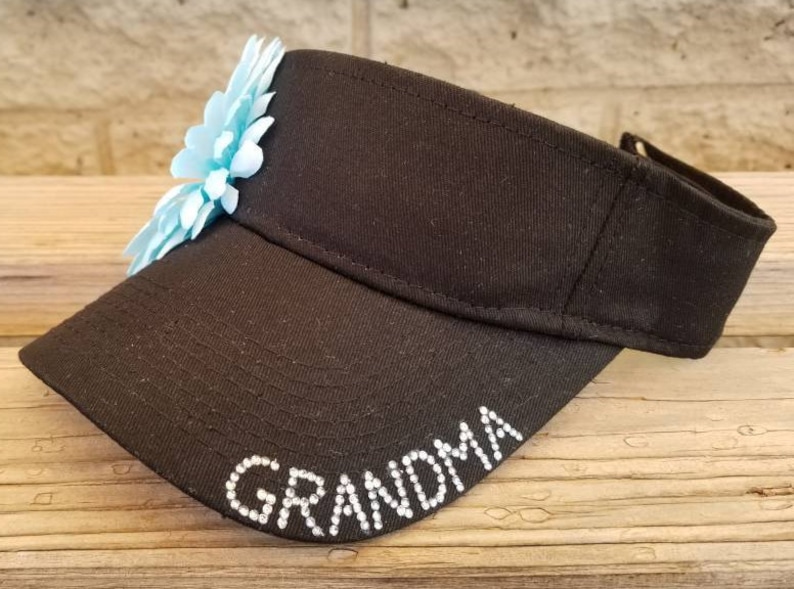 Baseball Grandma Sun Visor Baseball Grandma Flower Hat Etsy