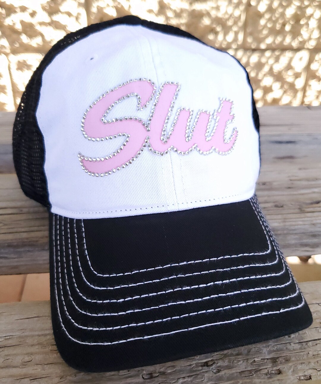 Funny Trucker Slut Hat Rhinestone Slut Hat Custom Saying