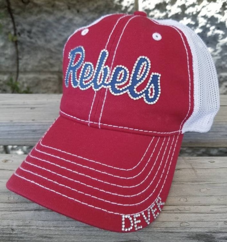 Cheer Mom Hat Rebels Cheer Hat Cheer Team Hats Baseball Mom Etsy
