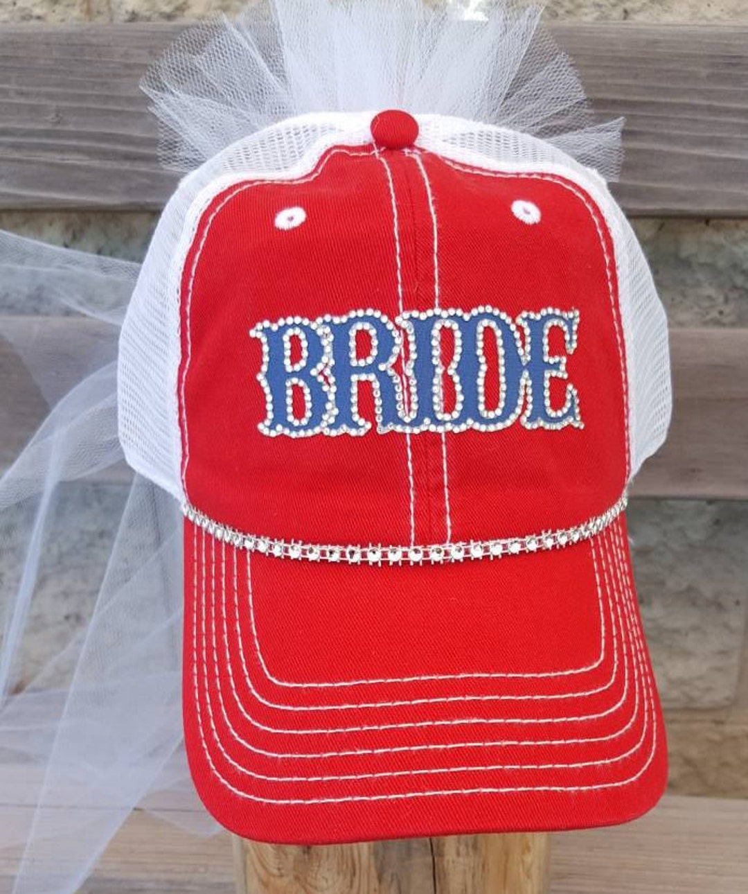 Custom Baseball Bride Hat With Veil Done in Favorite Baseball Etsy