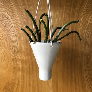Hanging Ceramic Pot, Planter,  lunar shape