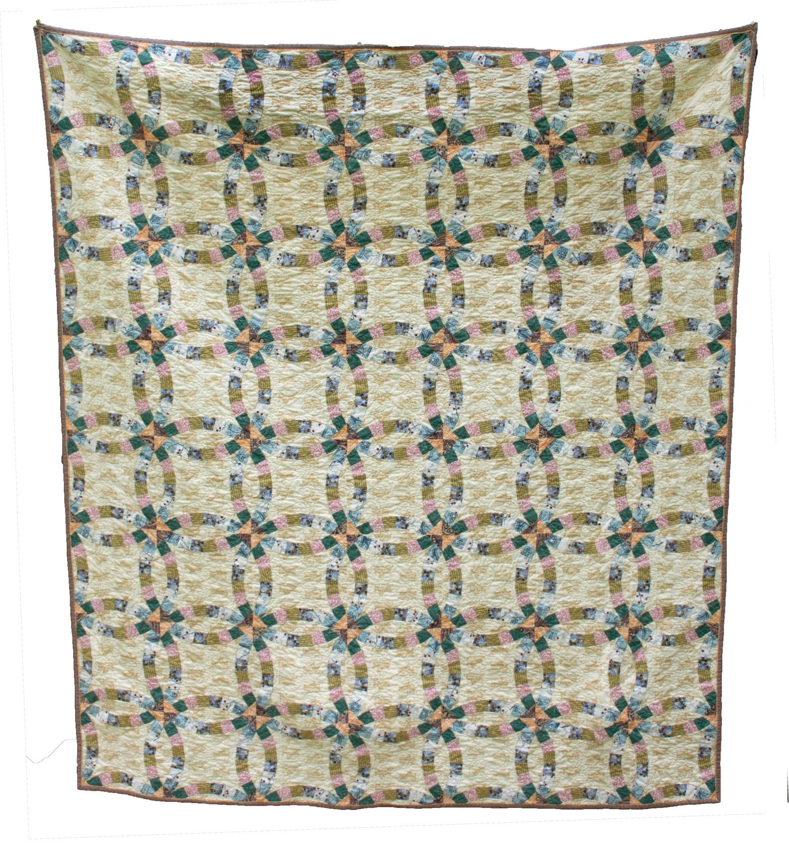 Double Wedding Ring Quilt Queen Size Etsy