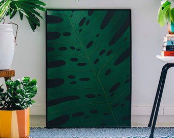 Monstera, Monstera Leaf, Monstera Plant, Monstera Deliciosa, Monstera Leaf Print, Monstera Print, Decoración del hogar, Arte de pared tropical, Greenery