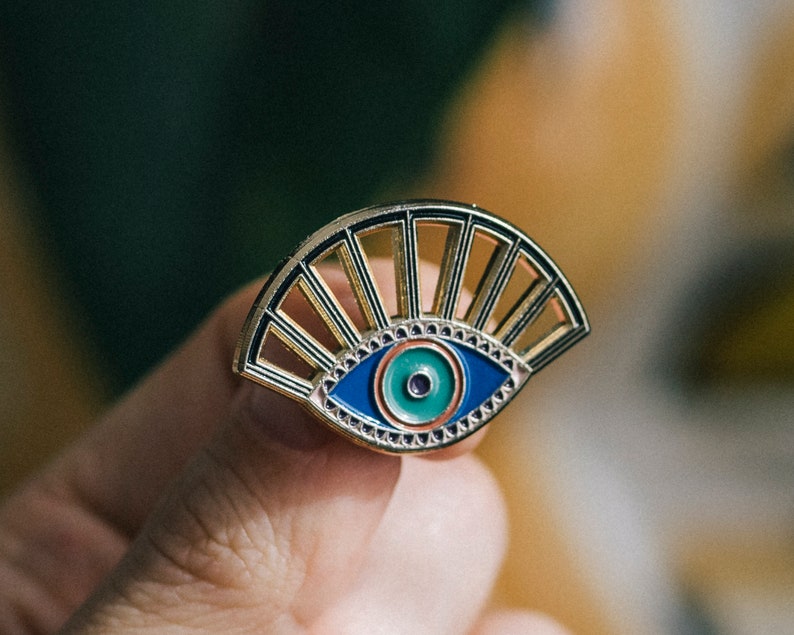 Evil Eye Pin, Evil Eye Enamel Pin, Evil Eye, Soft Enamel, Protection Pin, Good Luck Pin, Eye Pin, Christmas Gift, Stocking Stuffer, Fun Gift image 6