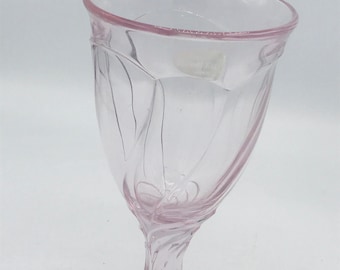 Vintage Noritake "Sweet Swirl" Pink Wine Goblet or Wine Glass - Nice Condition