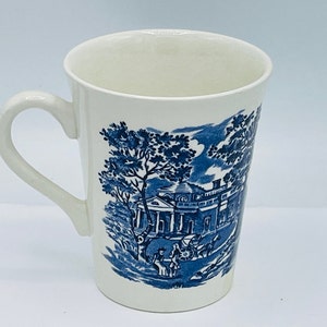 Liberty Blue by STAFFORDSHIRE  Coffee Mug vintage made in England 8oz