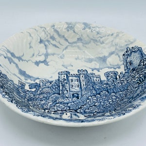 Vintage English Castles Blue by BARRATTS Blue Vegetable Serving Bowl Staffordshire 9 image 1