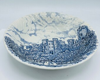 Vintage  English Castles Blue by BARRATTS Blue Vegetable  Serving Bowl Staffordshire 9"