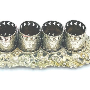 Vintage Lipstick Holder Silver Tone Metal Filigree 4 slots image 2