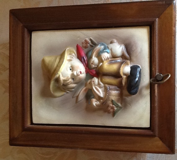 Lovely Vintage Hummel Like Ceramic Wall Hanging Box Image 0