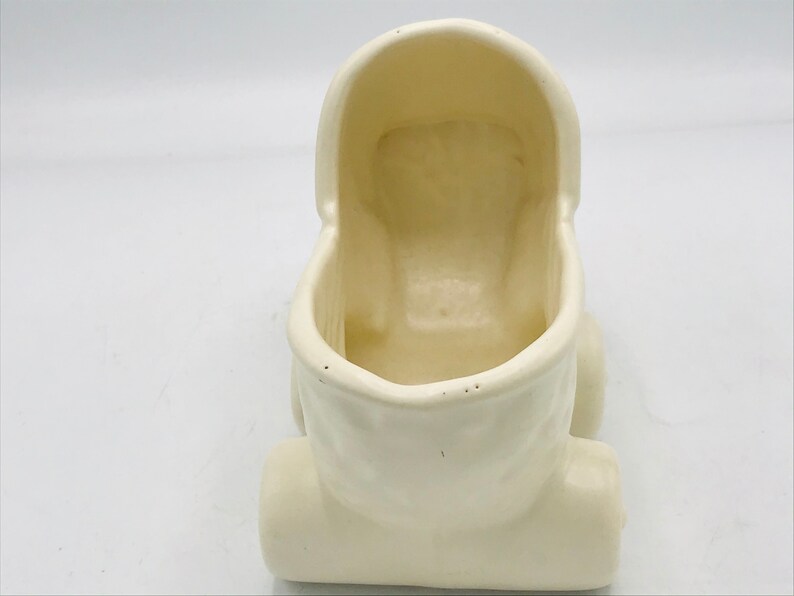 Vintage adorable Baby Cradle Planter-trinket Dish Perfect Shower Gift Decoration 6 Chip Free Matt finish image 3