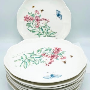 Set of 9 Lenox Butterfly Meadow SWALLOWTAIL Salad 9 Luncheon Plate New With Tags Butterflies image 1