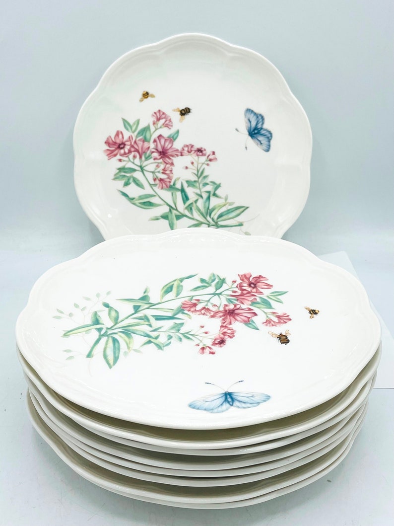 Set of 9 Lenox Butterfly Meadow SWALLOWTAIL Salad 9 Luncheon Plate New With Tags Butterflies image 1