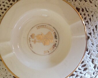 Vintage  1969 Commemorating Bicentennial of San Diego, CA Ash Tray Gold Trim and Design 5"