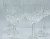 Vintage set of (4) Matching Nachtmann Traube Etched Hock Wine Glass Goblets Bohemian -Clear