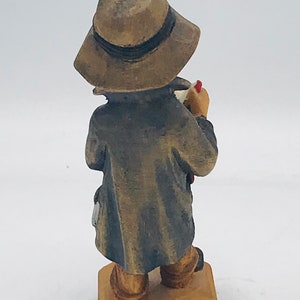 Vintage hand carved and hand painted Carving Little Boy Holding Book, Jobin Brienz Switzerland. figurine image 4