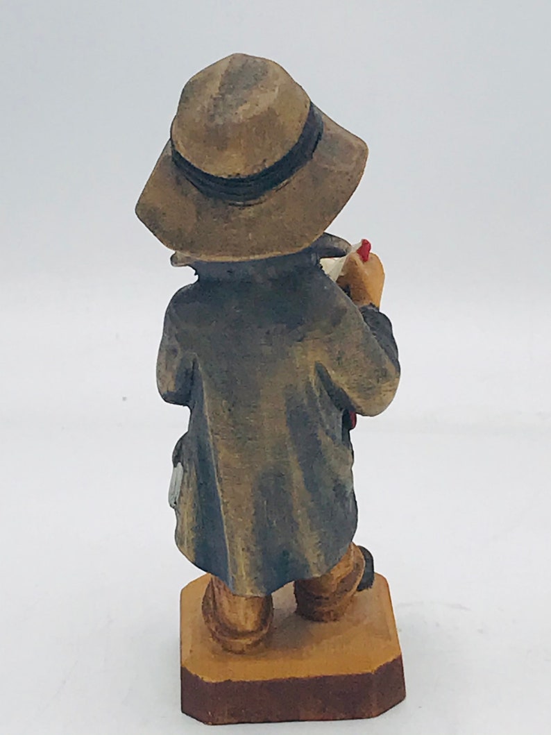 Vintage hand carved and hand painted Carving Little Boy Holding Book, Jobin Brienz Switzerland. figurine image 4