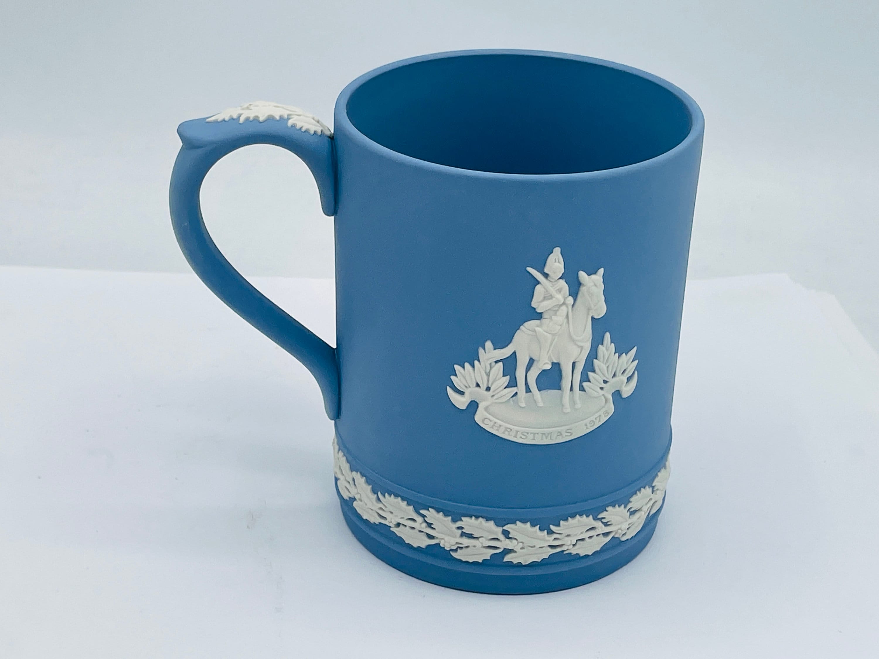 Vintage Wedgwood Christmas 1978 Pale Blue Jasperware Horse Guards