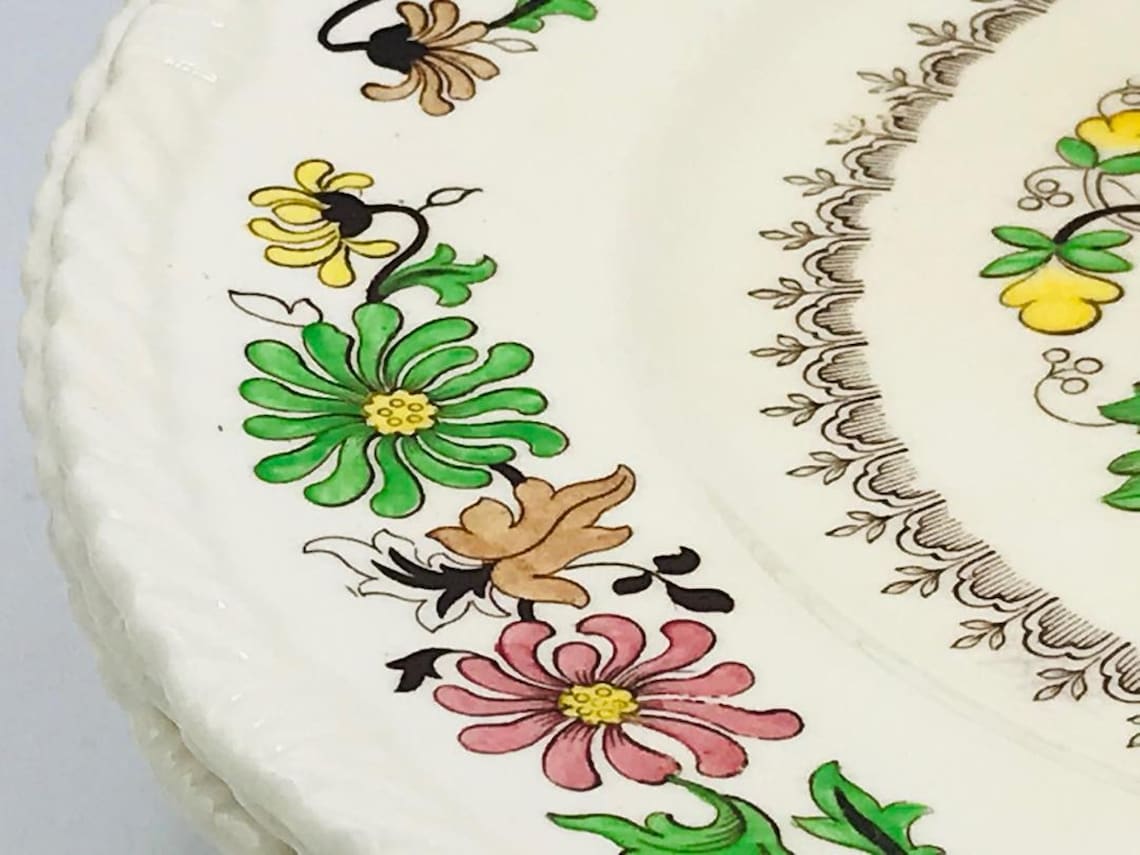 Royal Cauldon 1774 Set of 12 Floral Dinner Plates Great Etsy