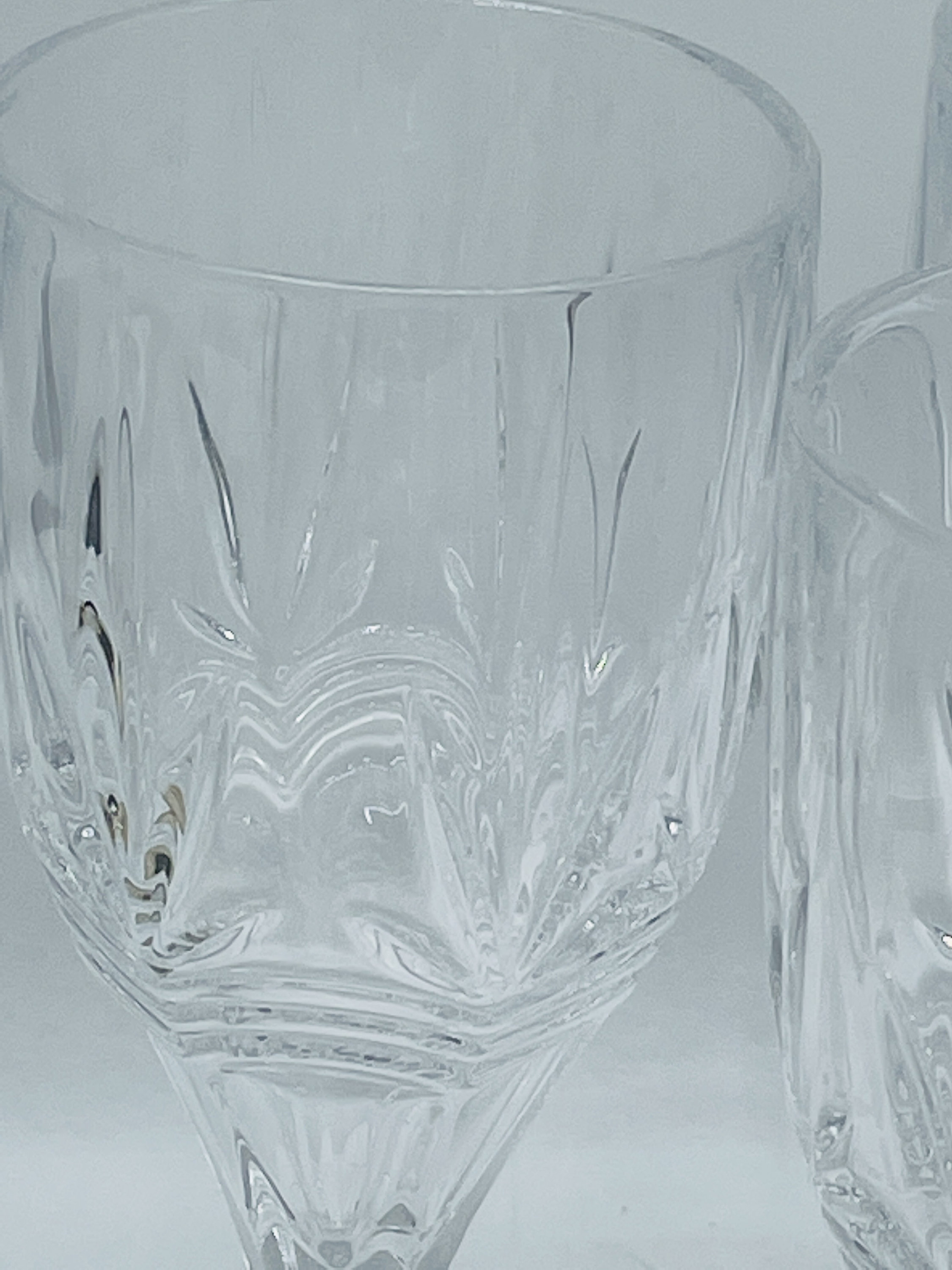 Vintage Set of Four Wine Glass Goblet Fan Drape Design Sturdy