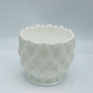 Vintage  Fostoria White  Milk Glass Vase, Bowl  or Planter &quot;Frisco&quot; Rose Bowl-Mid Century-4&quot; tall