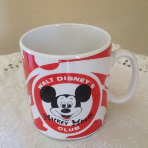 Vintage Anchor Hocking Disney's Mickey Mouse Club 1955 Clear Glass Mug -  Ruby Lane