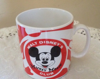 Vintage Mickey Mouse Club Disney  Mug 1980's