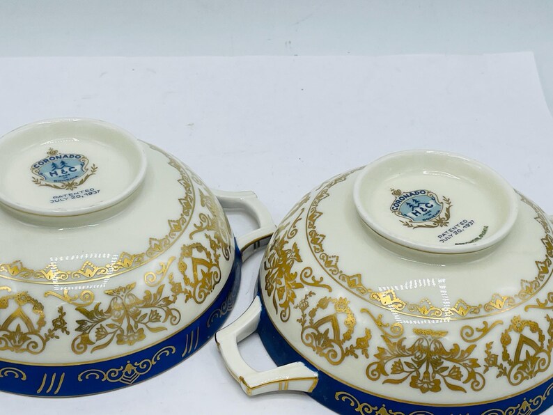 H & C Bohemia Czechoslovakia Coronado Cream Soup Bullion Bowls - 2 ...