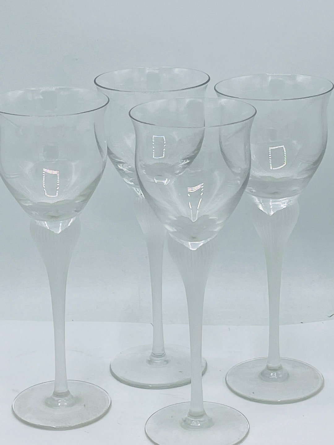 4 copas de vino de cristal vintage, Mikasa Córcega 1990, copas de