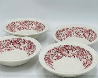 Rare Vintage Four Roxbury Carefree True China Berry Bowls 4.5"  by Syracuse  Econo Rim Chip Free