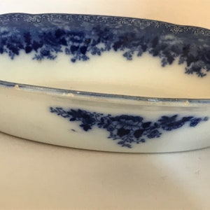Antique 10&quot; Oval Vegetable Bowl Dundee (Flow Blue) by RIDGWAY (RIDGWAYS) England