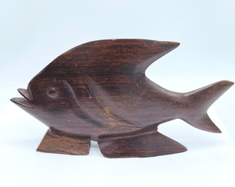 Ironwood hand carved Angel Fish 5 x 10 inches Vintage