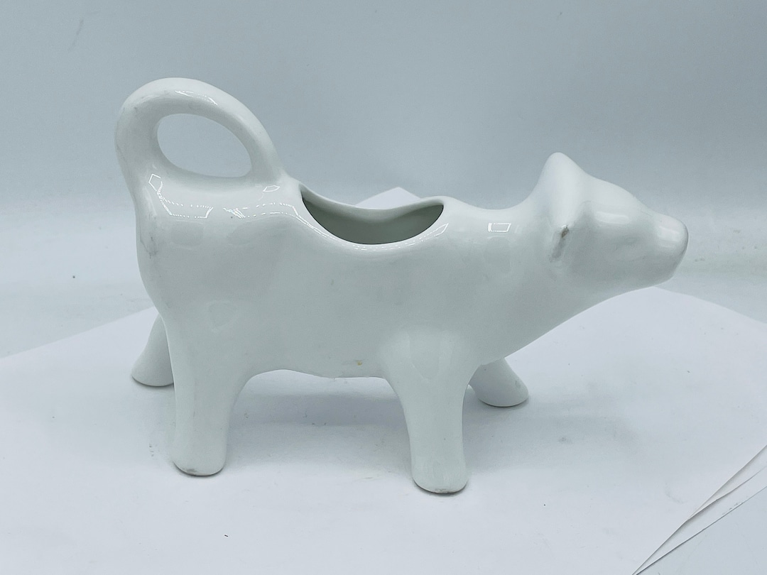 Vintage White Cow Shaped Creamer/milk Jug Nice Condition Etsy