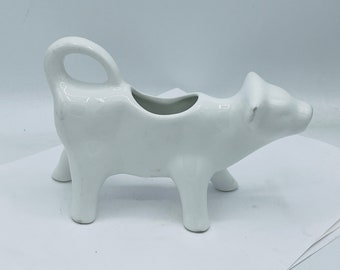 Vintage White   Cow shaped creamer/milk jug- Nice Condition