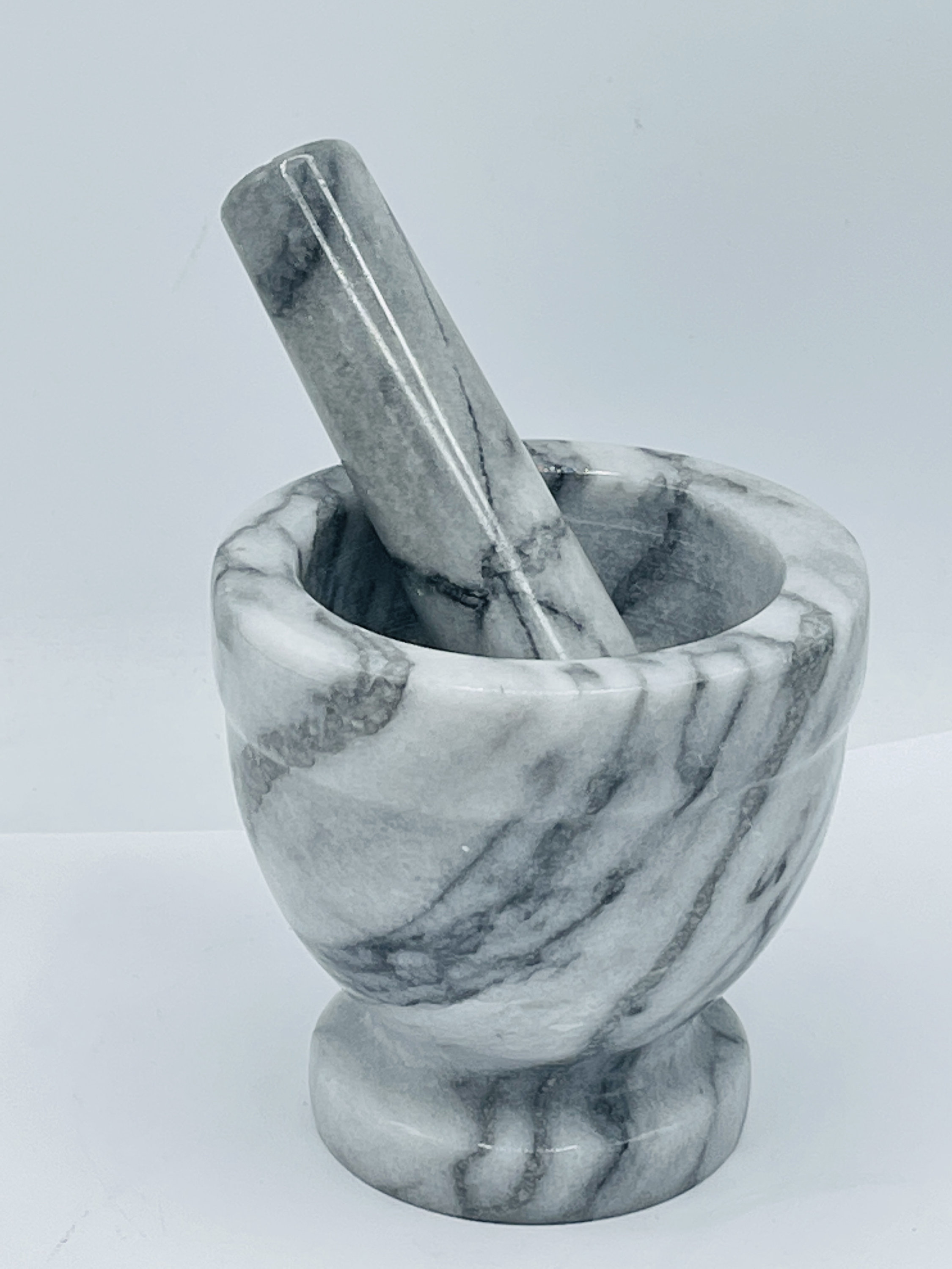 MORTIER ET PILON MARBRE GRIS - La Manne - L'épicerie santé