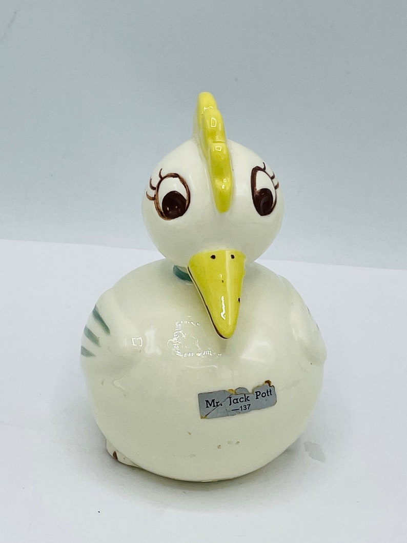 Vintage 1940's Mr. Jack Potts Chick Bank California Pottery Baby Gift image 4