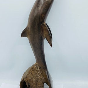 Vintage Large Dolphin Woodcarving Ironwood Sculpture 12” Sonoran