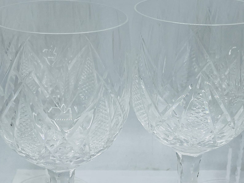 Vintage set of 4 Matching Nachtmann Traube Etched Hock Wine Glass Goblets Bohemian Clear image 4