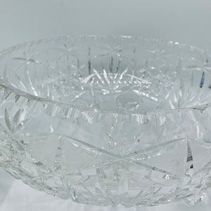 Vintage Large Brilliant Cut Glass 3 Footed Bowl Clear Crystal - Etsy