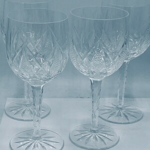 Vintage set of 4 Matching Nachtmann Traube Etched Hock Wine Glass Goblets Bohemian Clear image 2