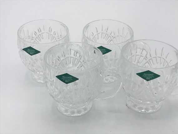 Godinger Italian Glass Coffee Mugs, Set of 4, 10oz - mugginns