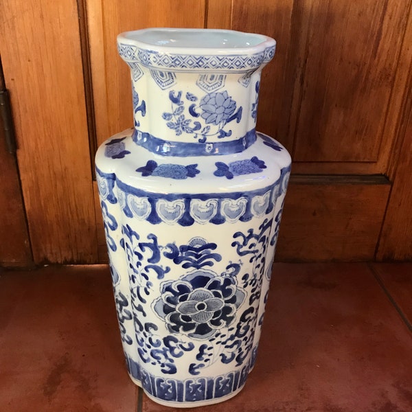 Blue and White Vase Etsy