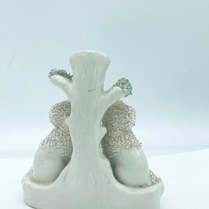 Antique Staffordshire Confetti Poodle Dog Spill Vase w/ Quill holder figural Group 4 3/4 image 3