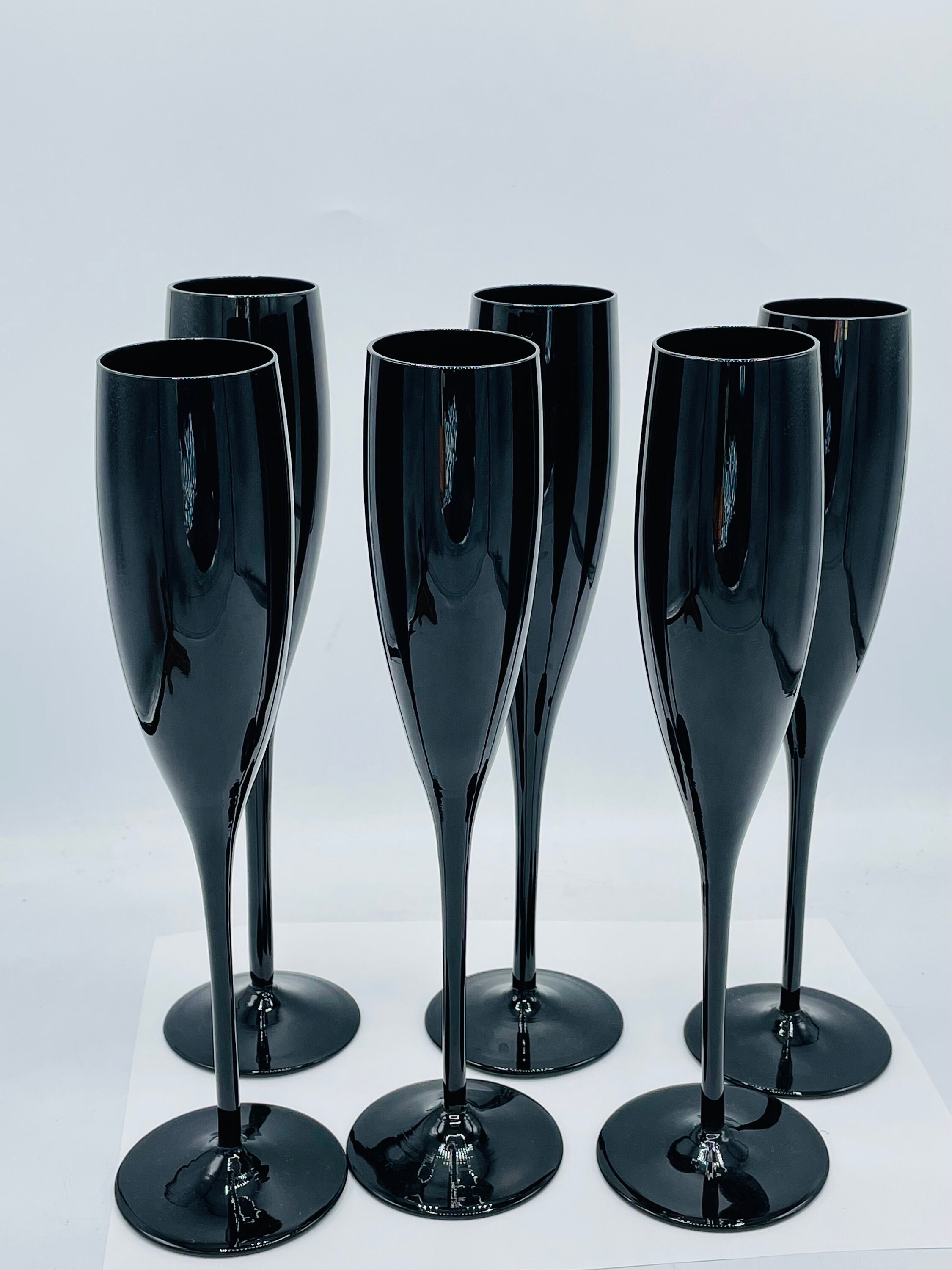 Black champagne glasses best sale