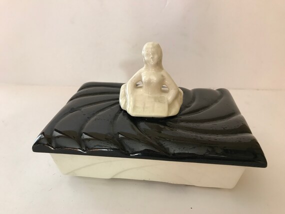Vintage Barcas California pottery Black and White… - image 1